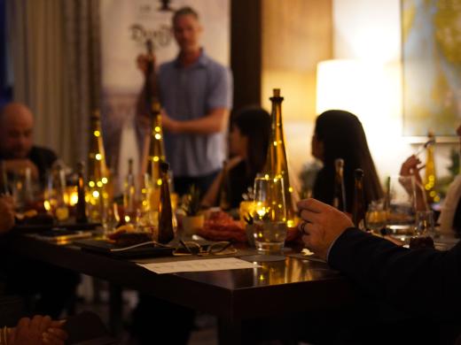 Image of the dinner table in our presidential suite