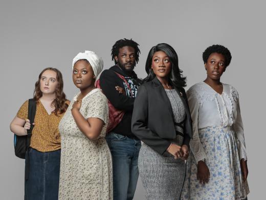 The cast of ‘Confederates’ is (from l-r) Laura McKennan, Moriah Cary, Peterly Jean-Baptiste, Jazzmin Carson and Canela Vasquez