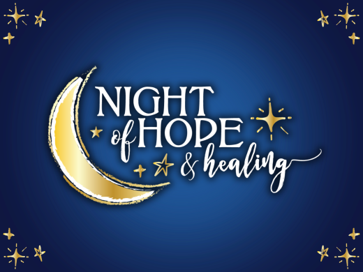 Logo on dark blue background with gold stars