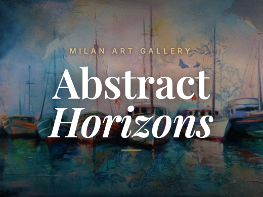 A cover with the text Abstract Horizons