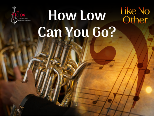 How Low Can You Go? poster with Tuba and Music notes