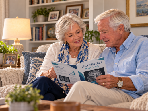 Couple Reviewing Grey Matters Brain Health Materials