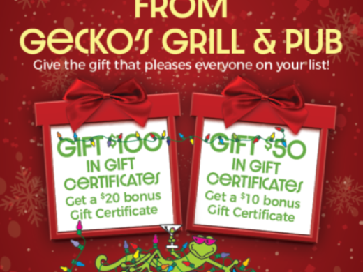 Gecko's Grill & Pub & Dockside Waterfront Grill's Annual Holiday Gift Card Sale Photo