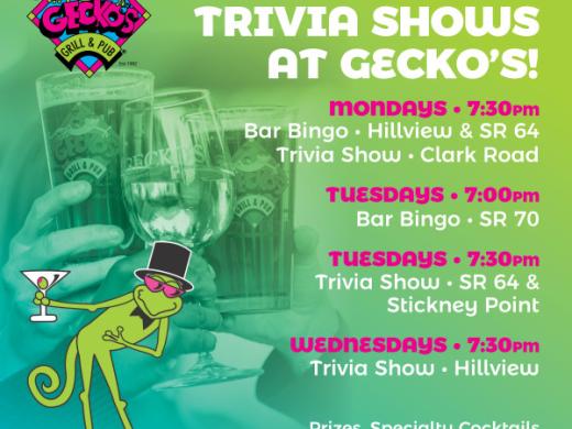 Gecko's Bar Bingo & Trivia Nights - Join us for all the fun to Think While You Drink & Bar B-I-N-G-O!  Free to play, prizes & FUN! Photo 11