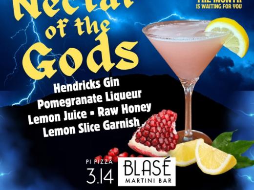 Blase Martini Bar Martini of the Month for November - Join us every month for a very special Martini, hand crafted with seasonal flare & taste!
November brings NECTAR OF THE GODS, with Hendricks Gi... Photo 7