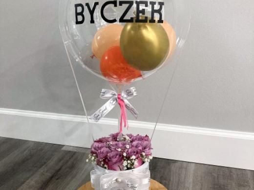 Flower Box with Personalized Balloon - This gift box presents a personalized opportunity by adding a custom balloon. flowers, beverage, chocolate, or anything that will fit in the box assembly.
Sma... Photo 6