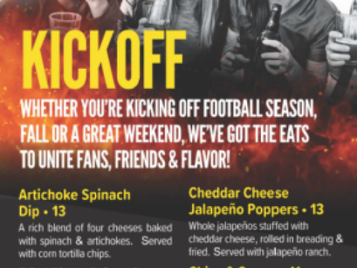 Pie On Main's new Kickoff Menu - Whether you're kicking off football season, Fall or a great weekend, we've got the Eats & Drinks to unite friends, fans & flavor! Photo 12