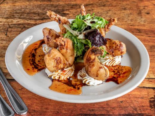 Shrimp Rangoon - Tempura Fried Gulf Shrimp, cream cheese, Thai chili sauce, sweet soy drizzle. Photo 23