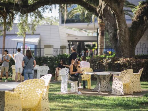 Accepted Student Day - Newly accepted students and their families in Scott Plaza. Photo 2