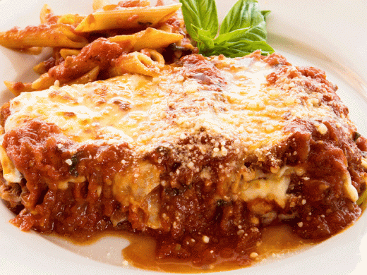 Melanzane Parmigiana - Melanzane Parmigiana : Traditional eggplant parmigiana with penne marinara Photo 10