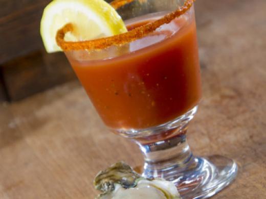 Oyster Shooter - Absolut Peppar, Bloody Mary Mix, a dash of Horseradish and an ice cold Oyster on the Half Shell!  A SKOB Favorite! Photo 4