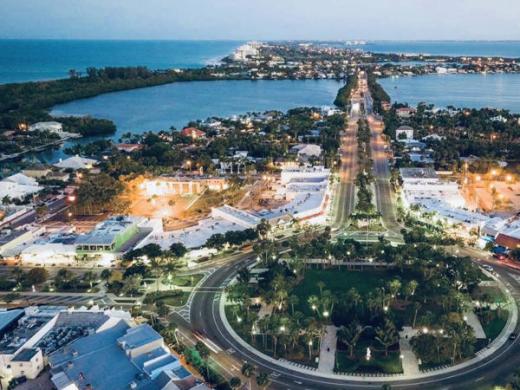 Evening on St. Armands Circle - Evening on St. Armands Circle, looking towards Longboat Key Photo 6