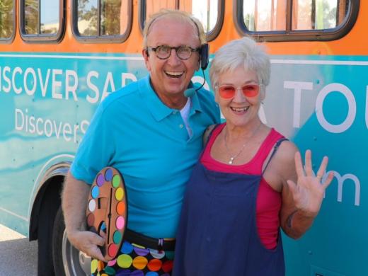 Having fun with Jerry and Kaylene on the Art Tour! - Join us for Jerry's Public Art or Art Crawl Trolley tours running Nov-April. Photo 7