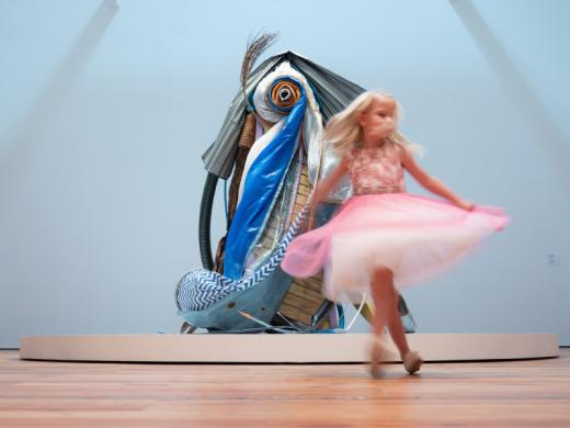 “Daniel Lind-Ramos: Las Tres Marías” - Visitor engaging with “Daniel Lind-Ramos: Las Tres Marías,” April 2-August 7, 2022. Sarasota Art Museum. Photo by Daniel Perales. Photo 3