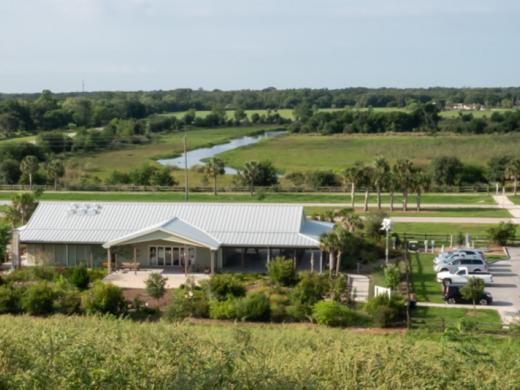 Sarasota Audubon Society Nature Center at the Celery Fields - Looking down from the Celery Fields hill towards Palmer Boulevard and the South Cells. Photo 3