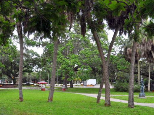 Lukewood Park North - Fountain, historic marker & walking paths. Photo