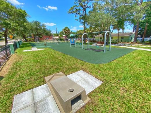 Mary Dean Park Cornhole Game - Don't forget your beanbags for a fun game of cornhole! Photo