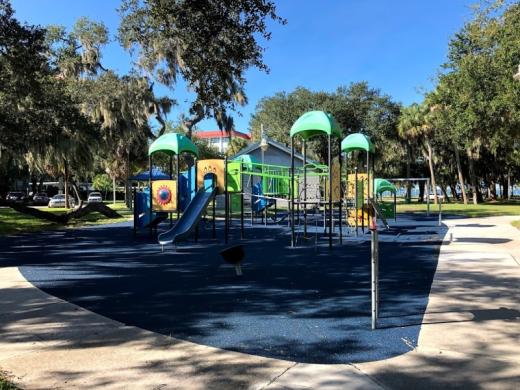 Whitaker Park Playground - The park has a restroom, playground, swing-set, picnic tables, and trails. Photo