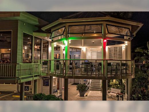 View of Patio at night - Waterfront dining
weather permitted Photo 4