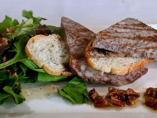 Veal and Pork Pate' with Frisée Salad and Blueberry Sauce Photo 3
