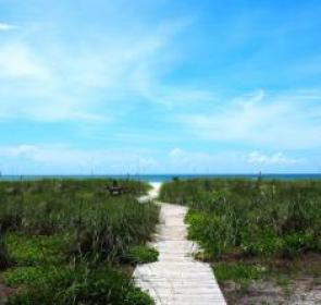 Beach View form Rolling Waves Resort on Longboat Key