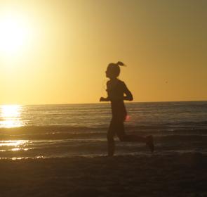 
Running on the on Siesta Beach at Dusk can be a beautiful way to burn calories
