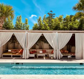 Social distance while saving using Sarasota Big Pass (Sarasota Modern pool cabanas)