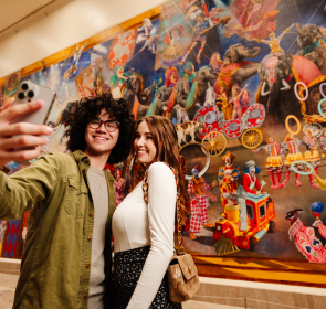 couple taking selfie at the ringling