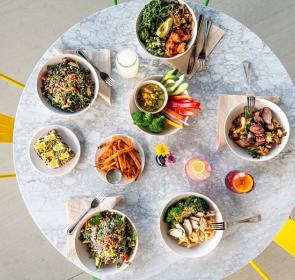 flower child dishes at the table