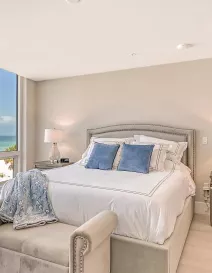 Bedroom with lovely beach view