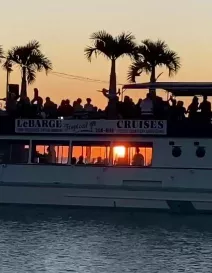 LeBarge Tropical Cruises boat at sunset