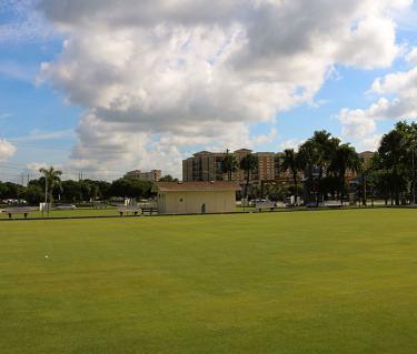 Lawn bowling in action, in Sarasota County