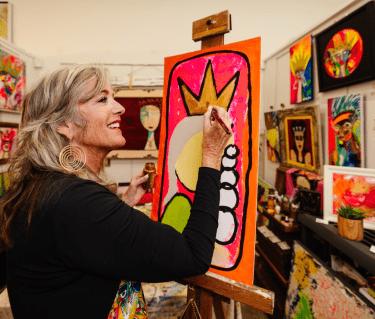 artist painting in sarasota studio