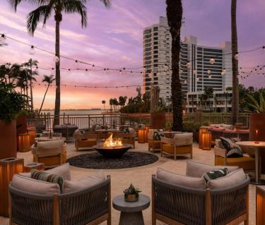 Sunset on the patio at Rufa at The Ritz-Carlton, Sarasota