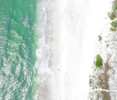lido key aerial of gulf waters and beach