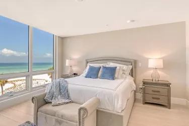 Bedroom with lovely beach view
