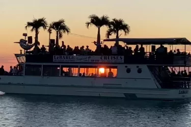 LeBarge Tropical Cruises boat at sunset