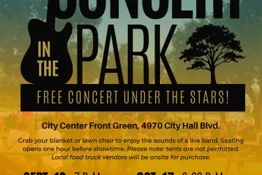 Concert in the Park, Sept. 19, Doors Open at 7 p.m., City Center Front Green, 4970 City Hall Blvd., North Port, FL, 34286