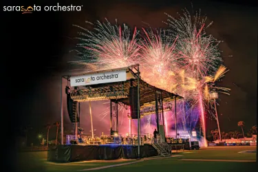 Stage on baseball field