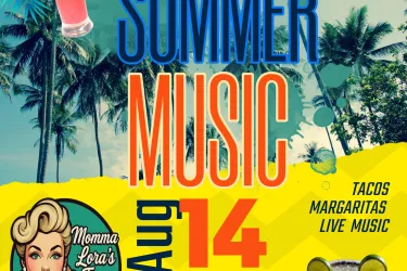 Siesta Key Palms Hotel and Tiki Bar Summer Live Music -Featuring Bobby Schneck Local Musican & Momma Lora's Taco Food Truck