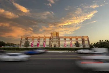 sarasota art museum building at sunset