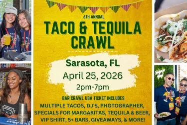 Tacos, margs, tequila shots, and more. Come join the ultimate fiesta!