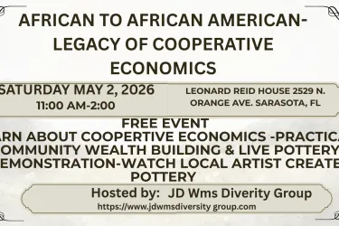 Learn about cooperative economics - practical community wealth building and live pottery demonstration-watch local artist create pottery.