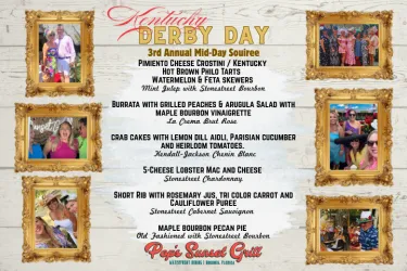 Wine & Whiskey paired dinner menu with pictured from past two years