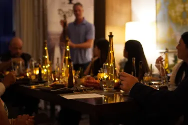 Image of the dinner table in our presidential suite