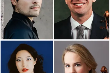 four musicians perform in Voice of the Cello concert