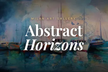 A cover with the text Abstract Horizons