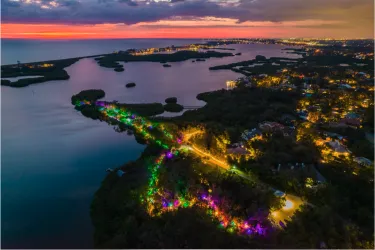 lights at spooky point in historic spanish point