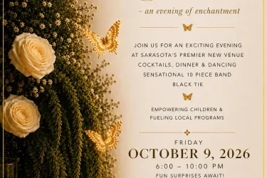 The Golden Wings Gala is an enchanting black-tie evening benefiting The Sisterhood Project USA, a nonprofit dedicated to empowering children affected by domestic violence and at-risk youth through scholarships in music, sports, and the arts while supporting impactful local programs throughout our community.  Join us on Friday, October 9, 2026, from 6pm-10pm at Aleur Event Collective for an unforgettable night featuring cocktails, exceptional dining, dancing, and live entertainment from a sensational 10-piec