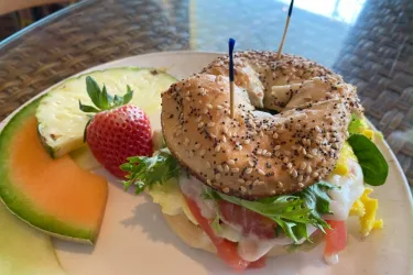 Breakfast Sandwich - Breakfast Breakfast Sandwich on a NY Bagel Photo